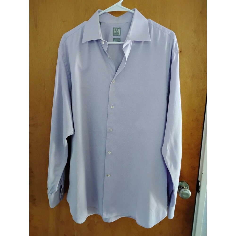 Ike Behar Lavender Long-sleeve Dress Shirt Pointed Collar Formal Work Size 34/35